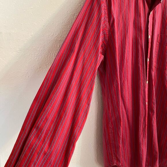 Austin Reed Red and Purple Striped Men's Shirt L UB-14 - Picture 2 of 9